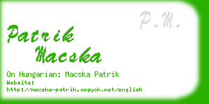 patrik macska business card